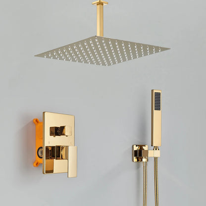 Golden Shower Faucets 2-Ways Rainfall Shower System Wall