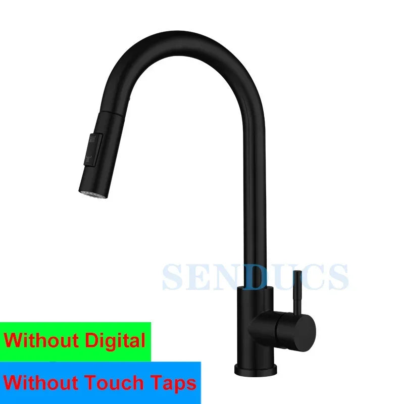 Smart Digital Touch On Faucets Pull Down Cold