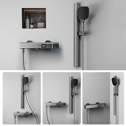 Temperature Display Bathtub Faucet Shower Complete Faucet Cold