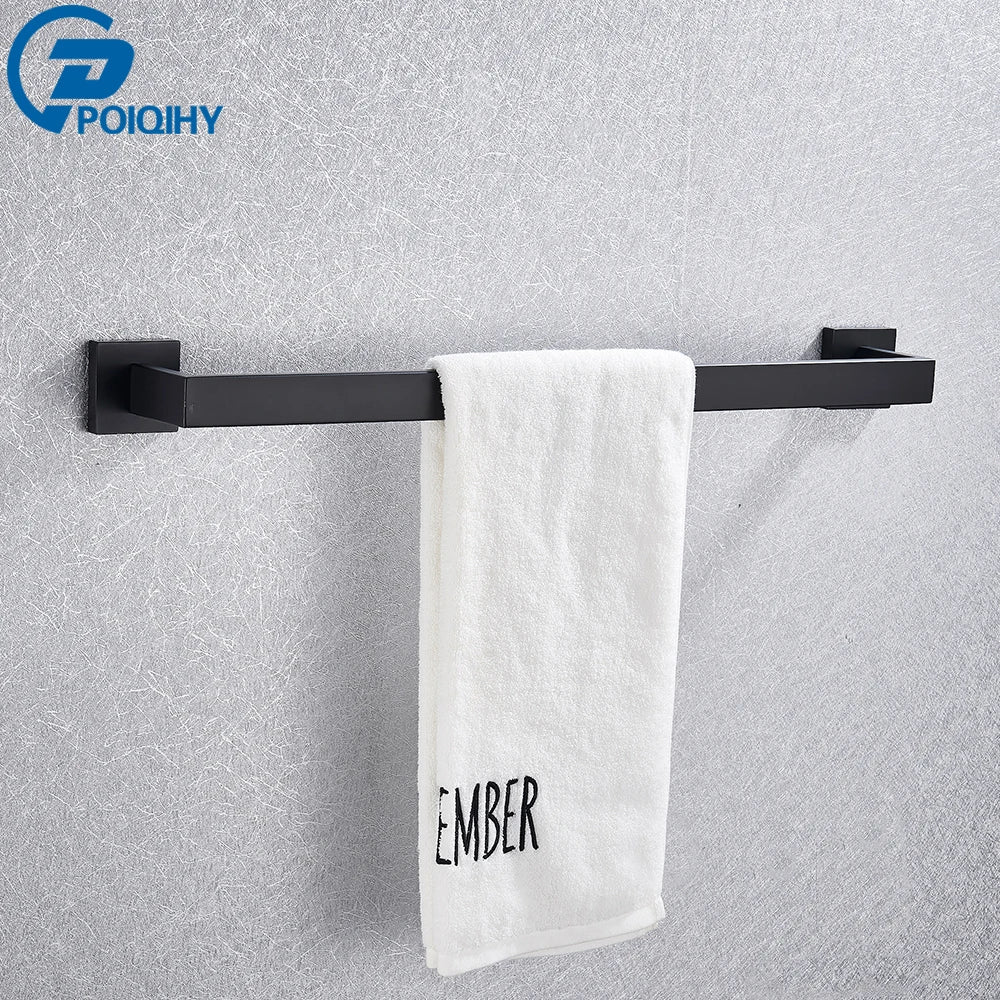 Bathroom Hardware Black Robe Hook Towel Rail Bar
