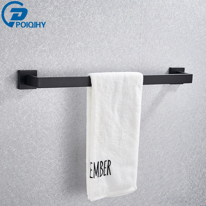 Bathroom Hardware Black Robe Hook Towel Rail Bar