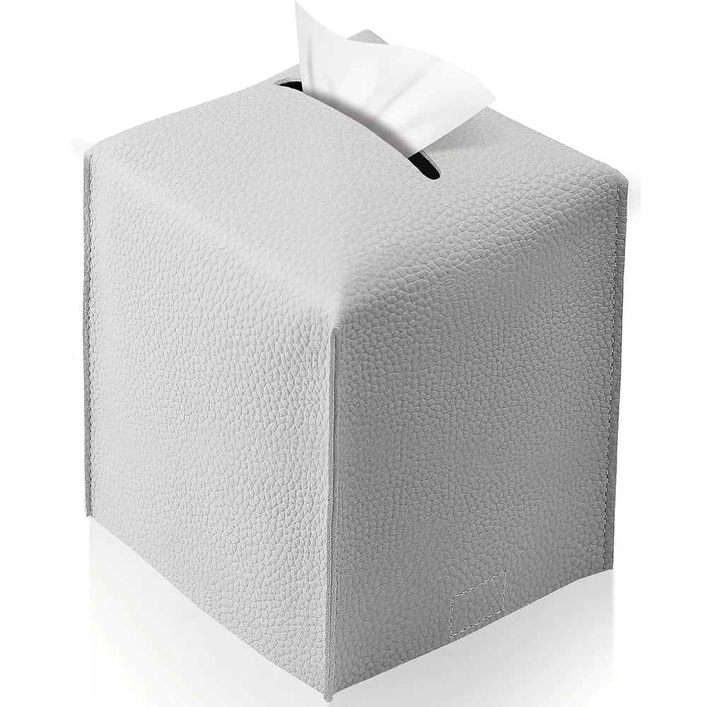 Modern Pu Leather Square Tissue Box Cover Holder-Decorative