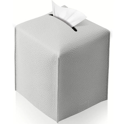 Modern Pu Leather Square Tissue Box Cover Holder-Decorative
