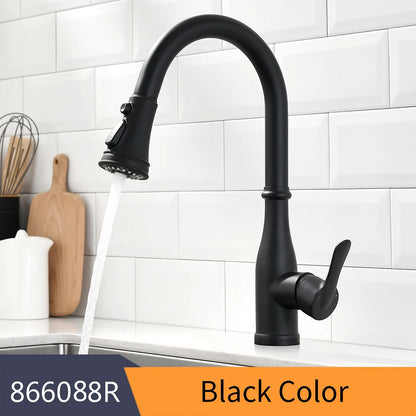 Brushed Nickel Faucets Handle Pull Out Tap Hole