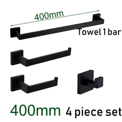 Black Bathroom Stainless Steel Wall Rack Towel Rack
