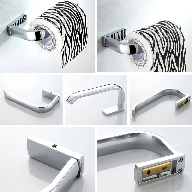Polished Chrome Brass Square Bathroom Bath Hardware Towel