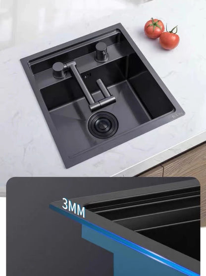Nano Hidden Bar Sink Black Folding Faucet Mini