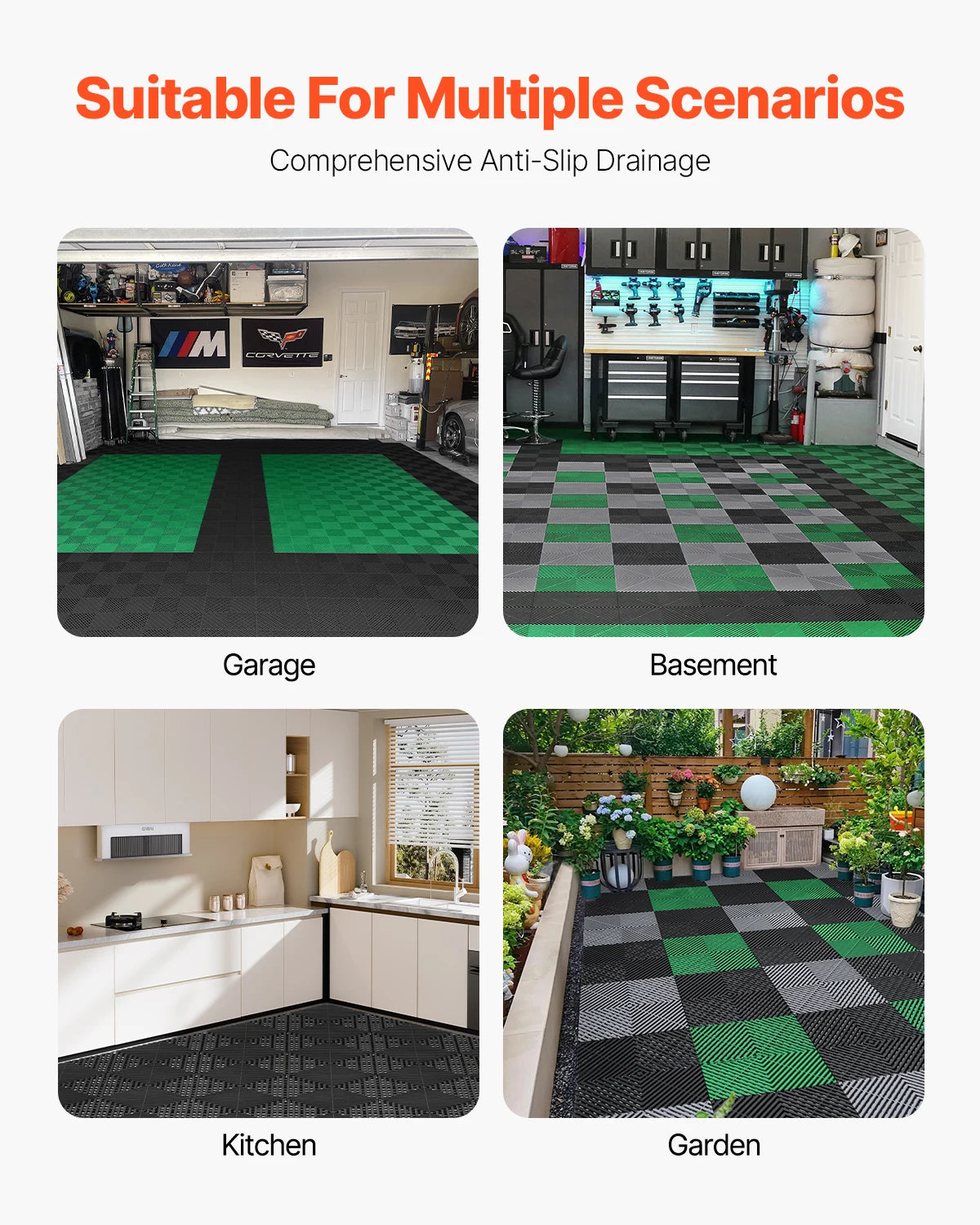 Succebuy Interlocking Drainage Mat 12inx12in 12/24/40/50/55