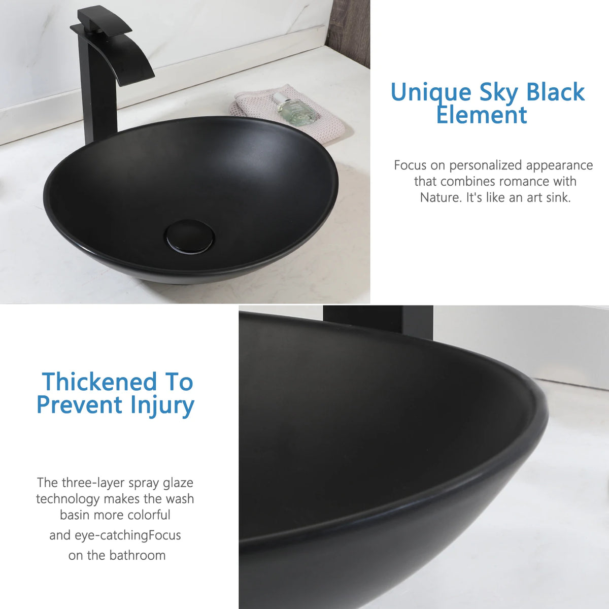 Kemaidi Bathroom Sink Vessel Sink Basin Above Counter