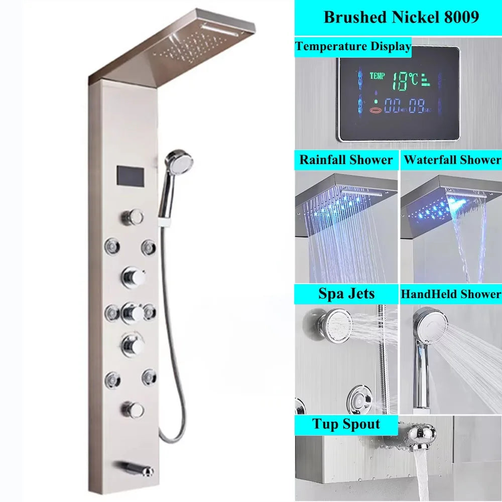Shower Panel Tower System Rain Waterfall Shower Column