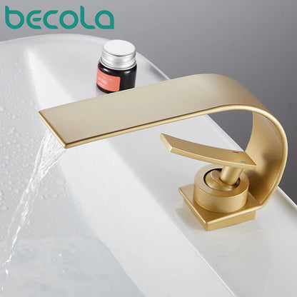 Becola Retail Deck Mount Waterfall Bathroom Basin Faucet