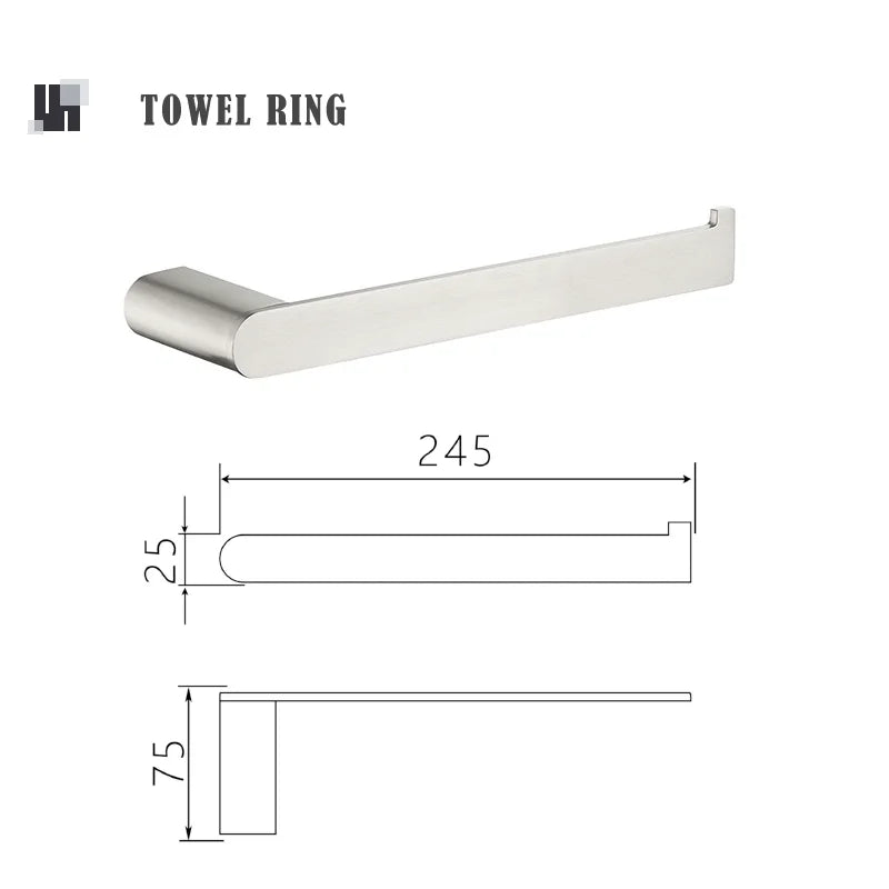 Bathroom Hardware Stainless Steel Bathroom Wall Mounted Towel