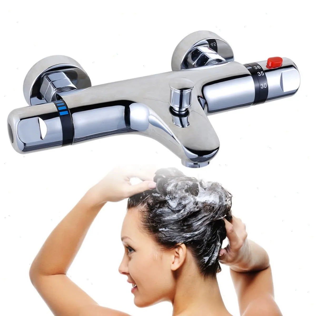 Thermostatic Mixing Valve Brass Shower Valve Temperature Control