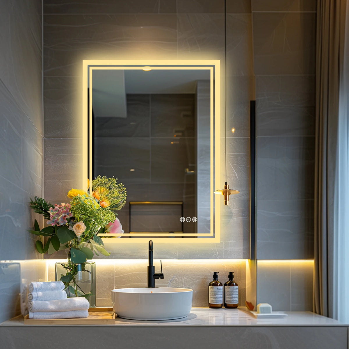 Led Light Bathroom Mirror Illuminated Wall Mounted Vanity