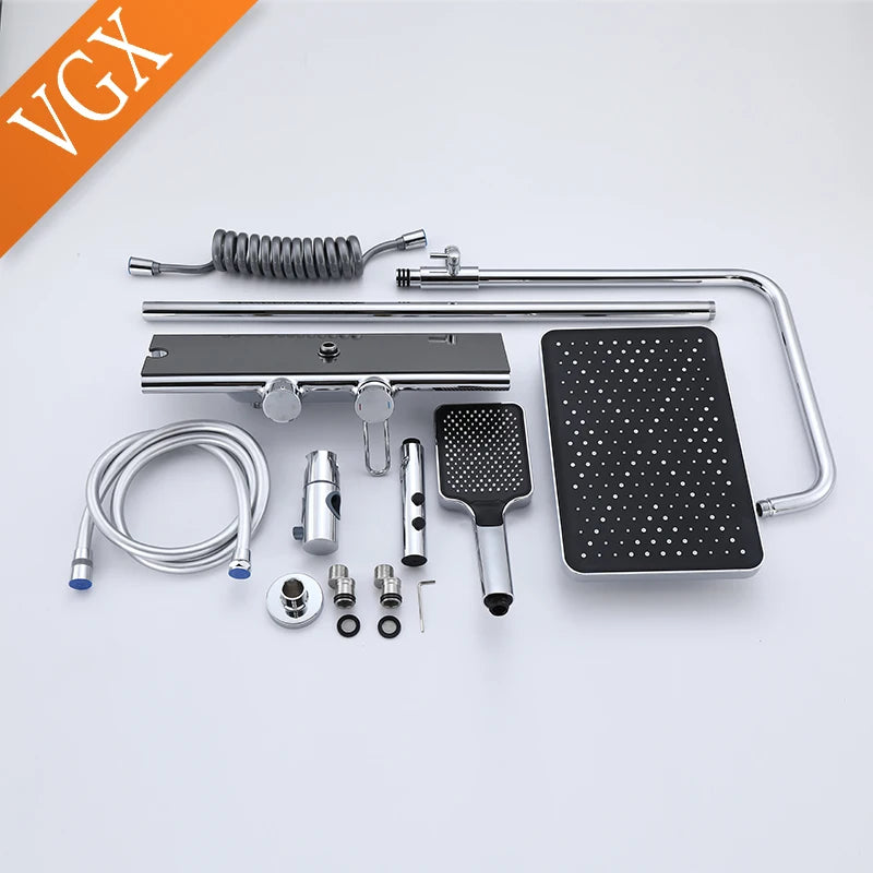 Vgx Luxury Chrome Shower System Four-Function Bathroom Shower
