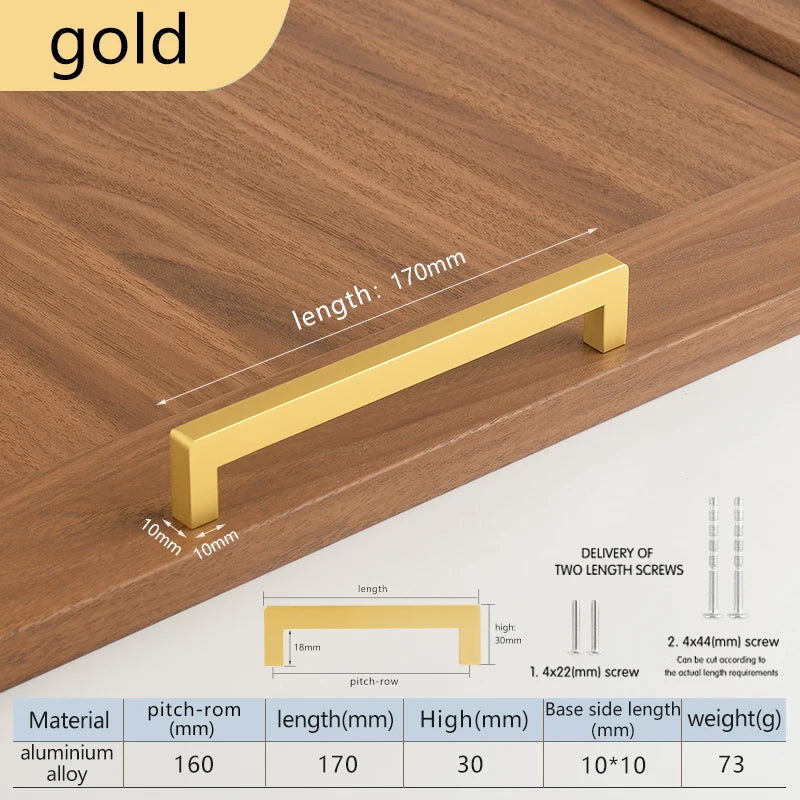 Square 500mm Extended Long Handle Wardrobe Door Handle