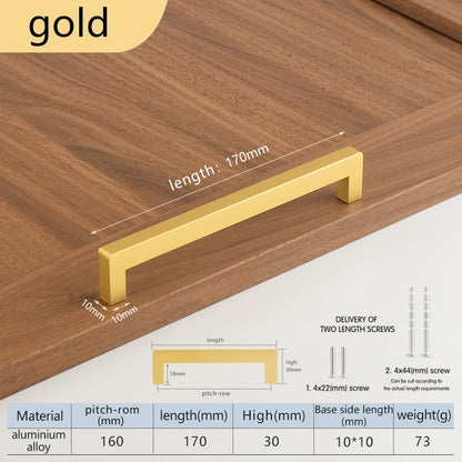 Square 500mm Extended Long Handle Wardrobe Door Handle