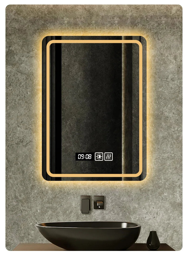 Hotel Bathroom Mirror Square Smart Led Bathroom Light
