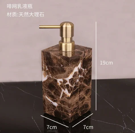 Dark Natural Marble Bathroom Brown Luxury Toothbrush Holder