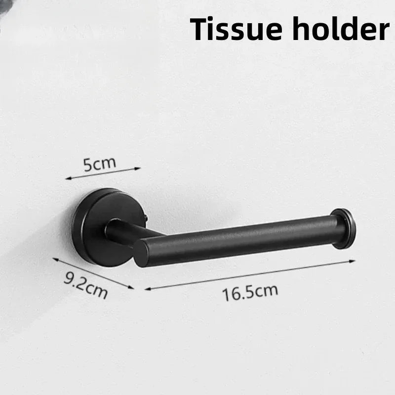 Wall Mount Black Bathroom Stainless Steel Towel Rack