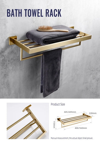 Brushed Gold Bathroom Toilet Brush Holder Toilet Paper