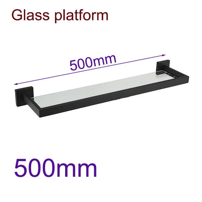 Black Bathroom Stainless Steel Wall Rack Towel Rack