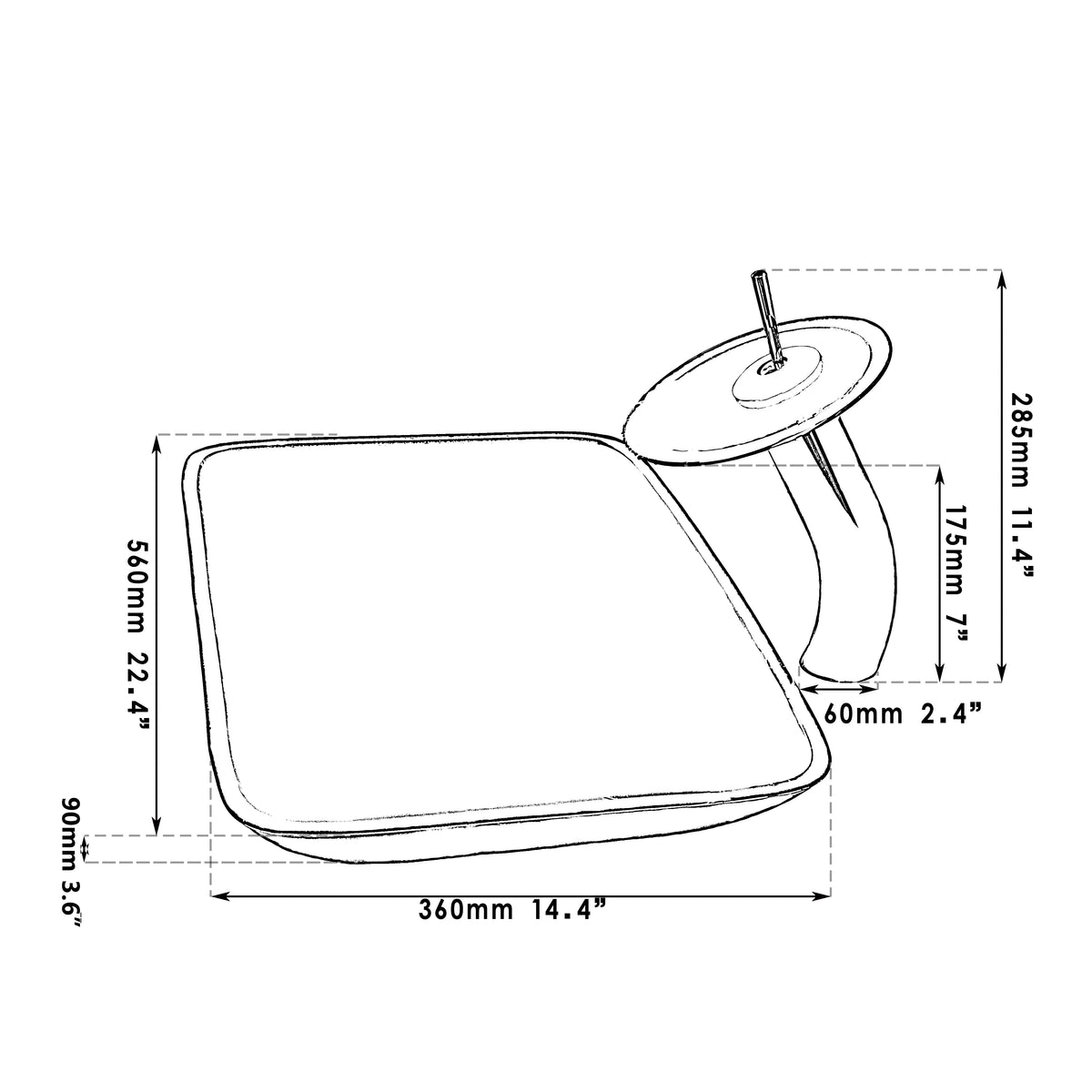Kemaidi Big Tempered Glass Basin Sink Washbasin Bathroom