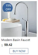 Langyo Chrome Bathroom Vanity Basin Glass Waterfall Spout