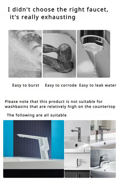 Brass Main Sink Faucet White Bathroom Cold Sink