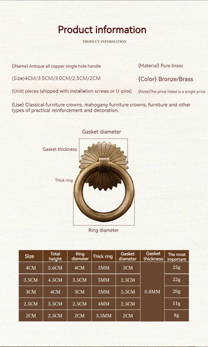 Chinese Medicine Cabinet Circular Ring Tea Can Pull