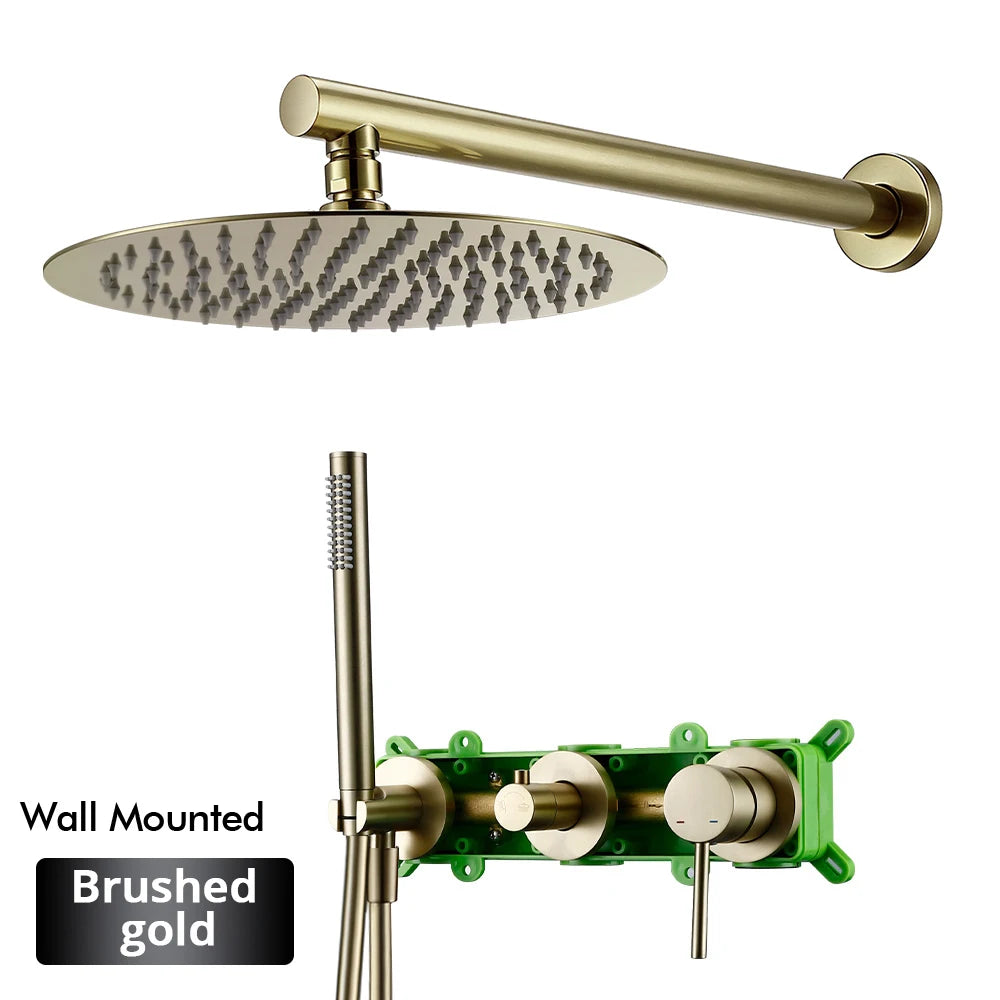Gunmetal Shower Faucet 8-16 Embed Box Wall Mounted