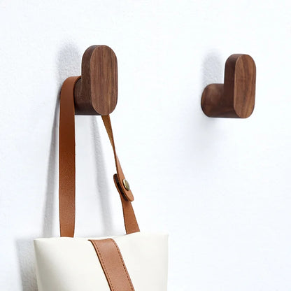 Natural Wood Clothes Hanger Wall Mounted Coat Hook