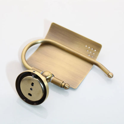 Kemaidi Antique Brass Bathroom Paper Holder Toilet Brush