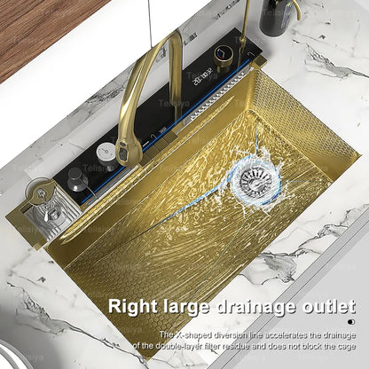 Modern Stainless Steel Sink Sinks Digital Display Large