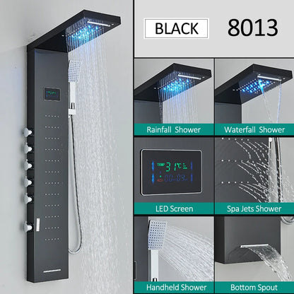 Led Shower Panel Tower System Rain Waterfall Shower