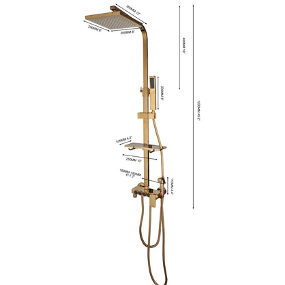 Zappo White Gold Digital Shower Brass Bathroom Fixture