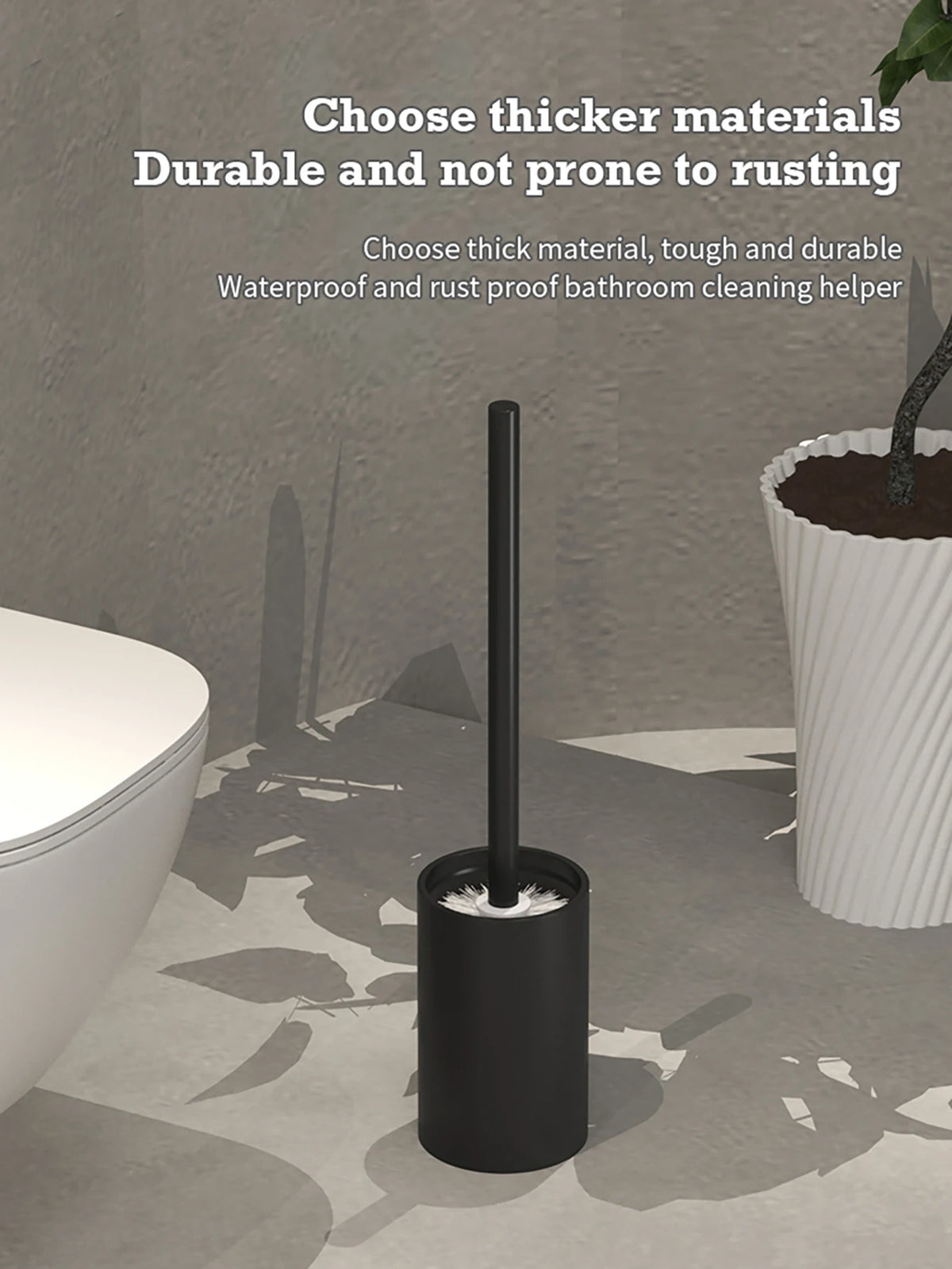 Bathroom Toilet Brush Holder Cleaning Plastic Floor Standing