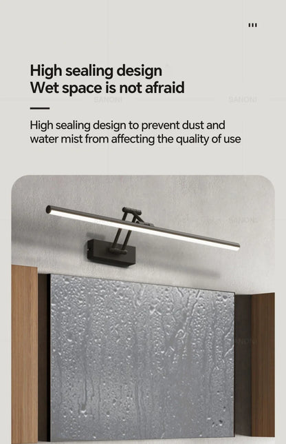 Modern Led Wall Lamp Bathroom Mirror Lamp Retractable