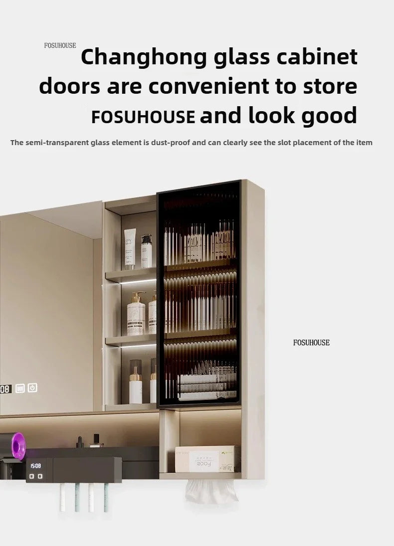 Smart Bathroom Mirror Storage Cabinet Light Bathroom Mirror