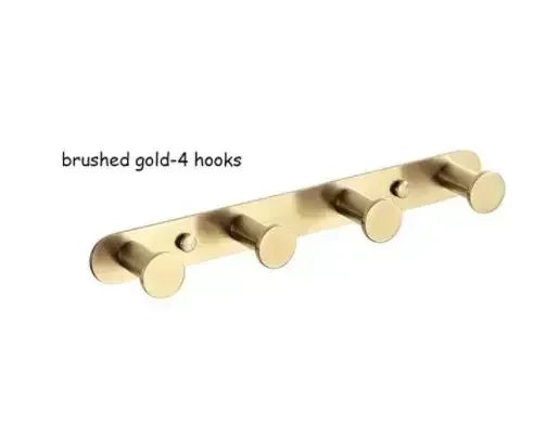 Brushed Gold/White/Matte Black Stainless Steel Hooks Bathroom