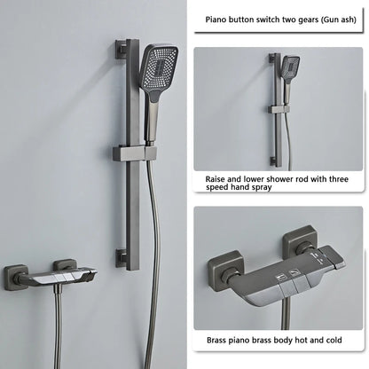 Modern Shower System Full Grey Way Piano Keys
