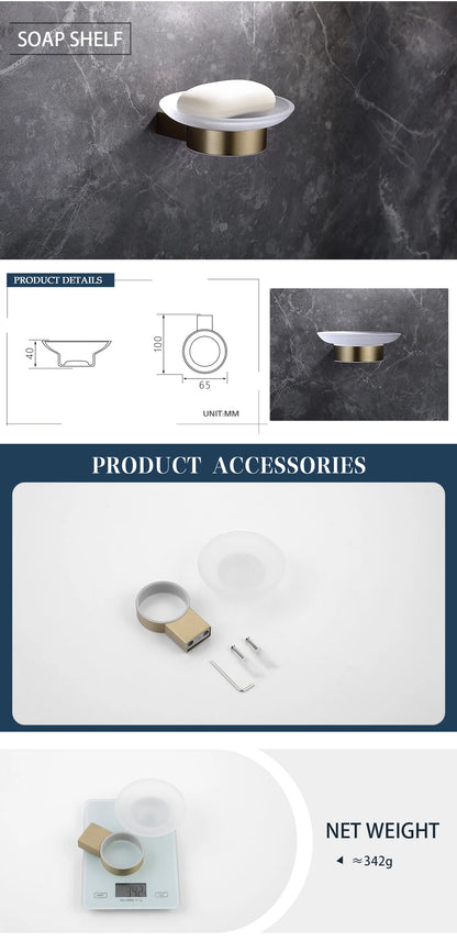 Brushed Gold Bathroom Toilet Brush Holder Toilet Paper