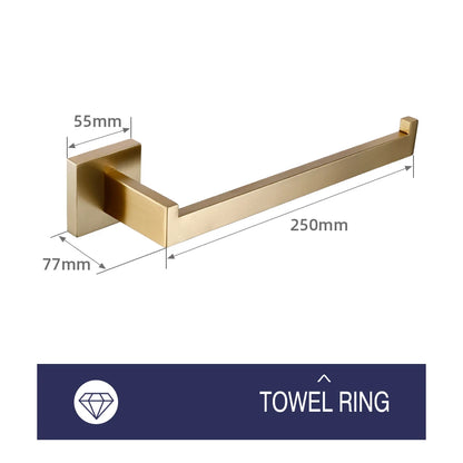 Brushed Gold Bathroom Toilet Brush Holder Toilet Paper