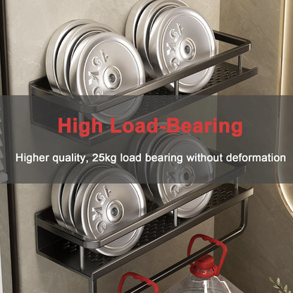 Punch-Free Bathroom Rack Bathroom Shelf Toilet Space Aluminum
