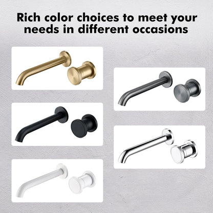 Brushed Gold Basin Faucet Recessed Control Switch Tap