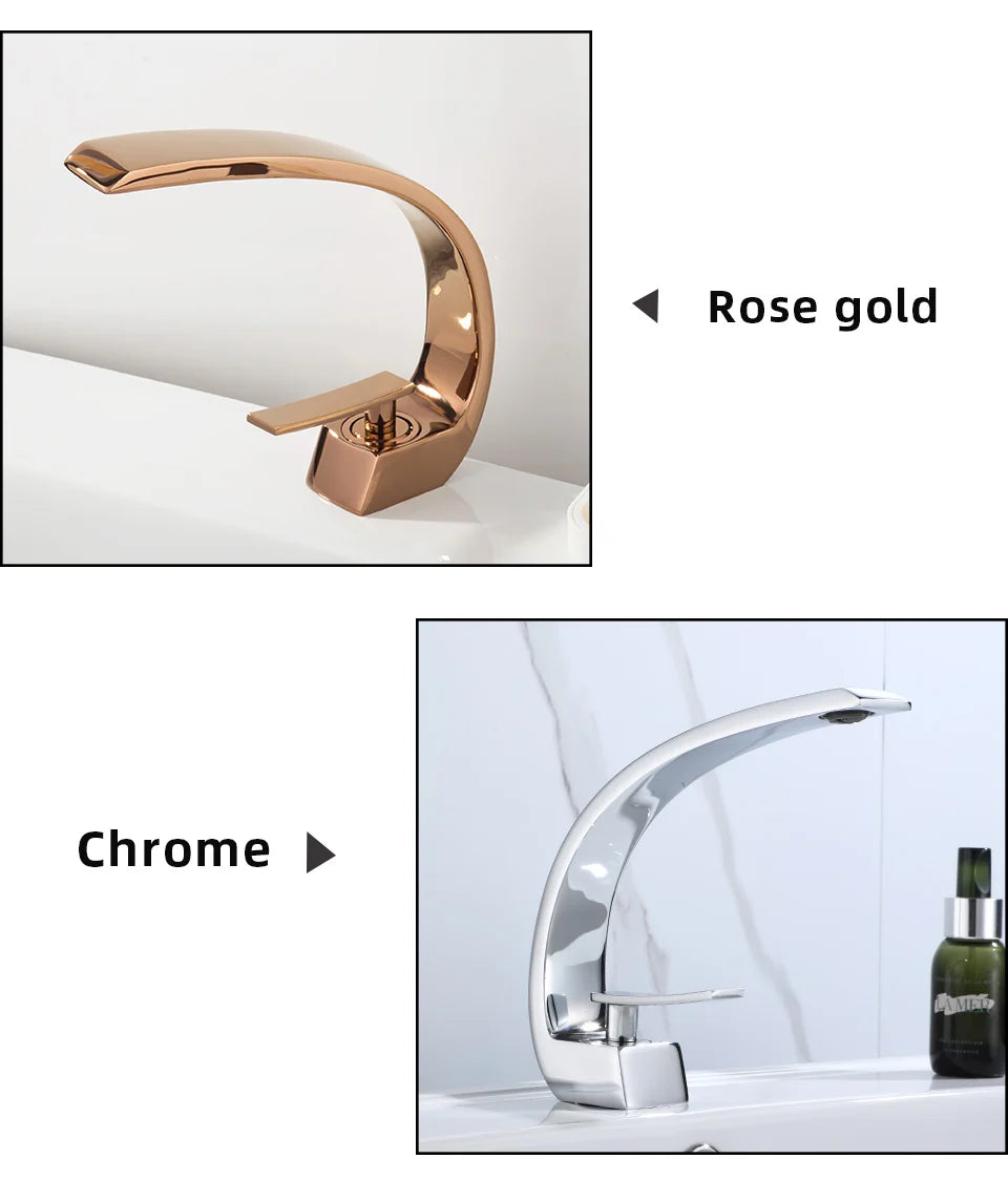 Basin Faucet Modern Bathroom Mixer Tap Black/Gold Wash