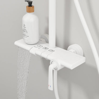 Brushed Rose Gold Bathroom Shower System Faucet 12