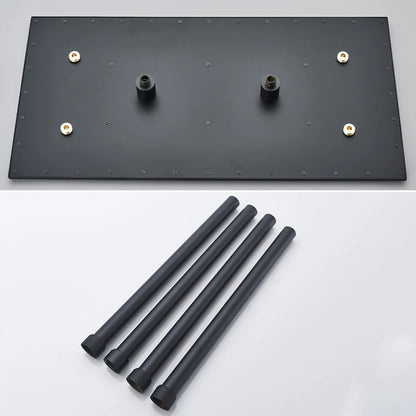 Shinesia Big Black Thermostatic Bathroom Shower Faucet Rainfall