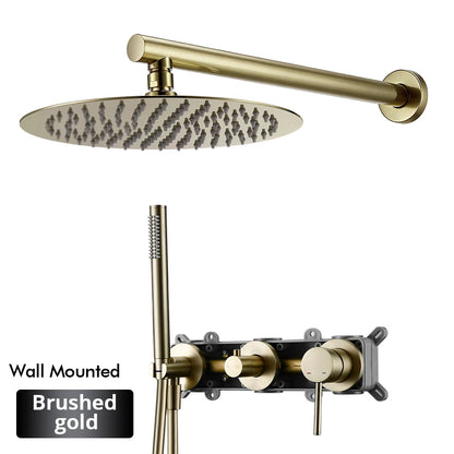 Gunmetal Shower Faucet 8-16 Wall Mounted Concealed Control