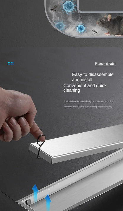 Luxury Hidden 304 Stainless Steel Rectangular Floor Drain